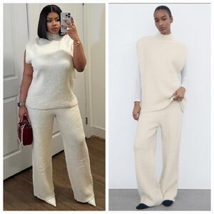 Zara Set 2 pc Vest and Wide Pants Size S